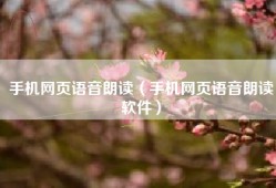 手机网页语音朗读（手机网页语音朗读软件）